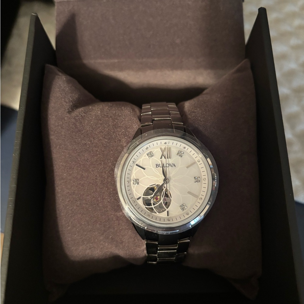 Bulova Ladies Classic Diamond 3-hand Automatic in Stainless Steel